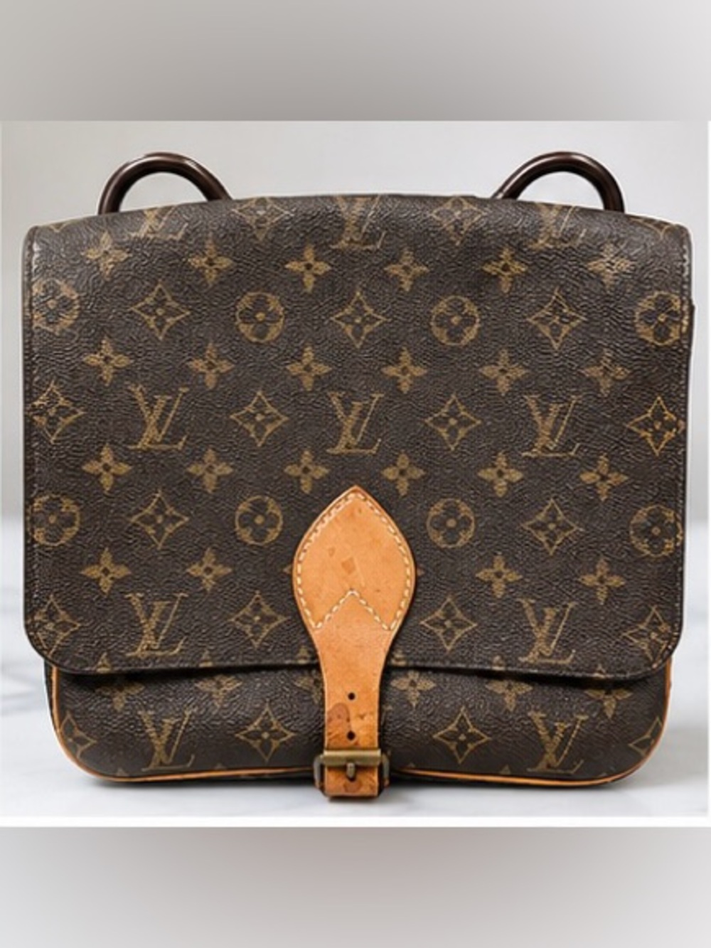 Louis Vuitton Monogram Canvas Messenger Bag with Tan Trim